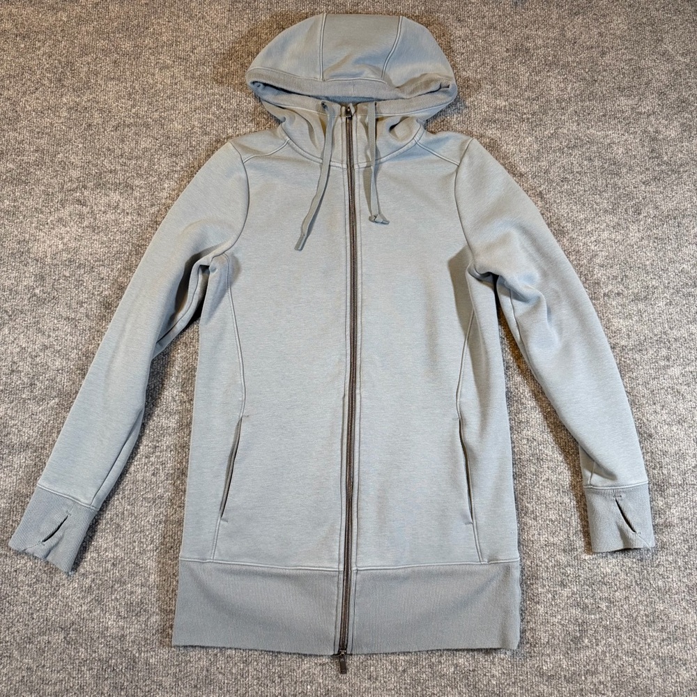 All In Motion Women's XS Tunic Long Hoodie‎ Blue Fleece Lined Full Zip Jacket